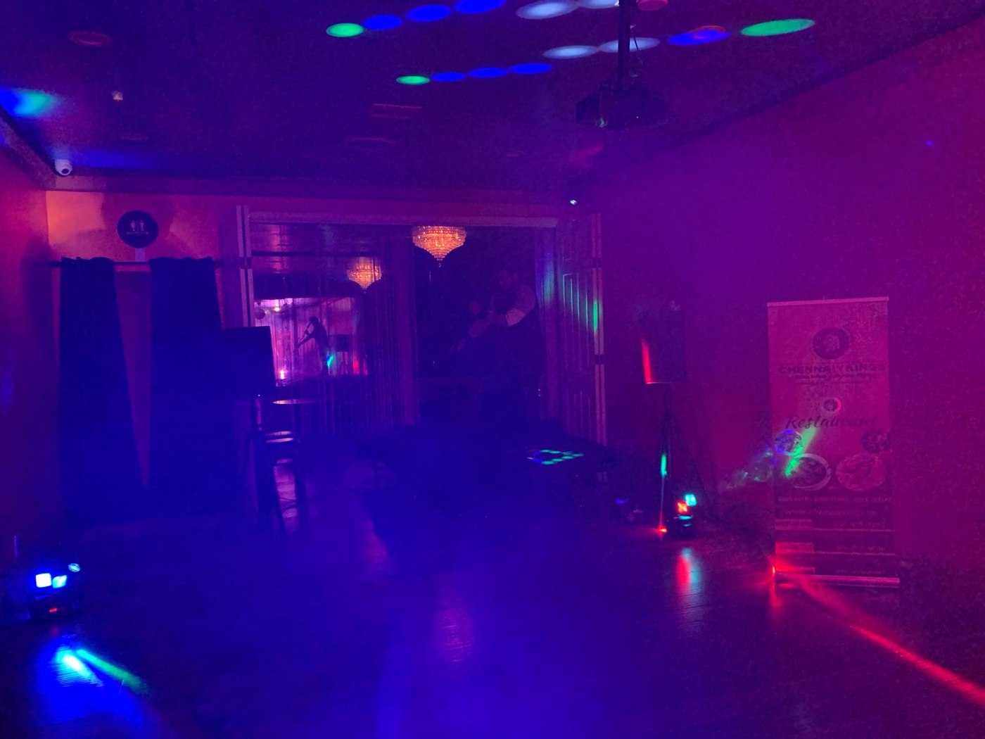 Colorful lights set the mood